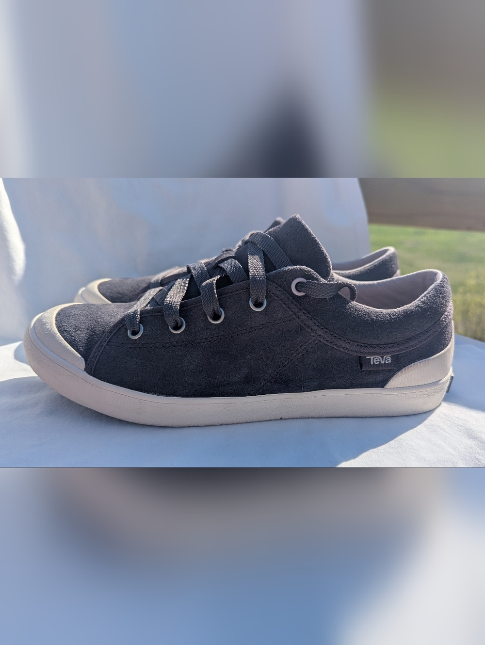 Teva Suede Freewheel Sneakers Charcoal Gray Women's Size 9